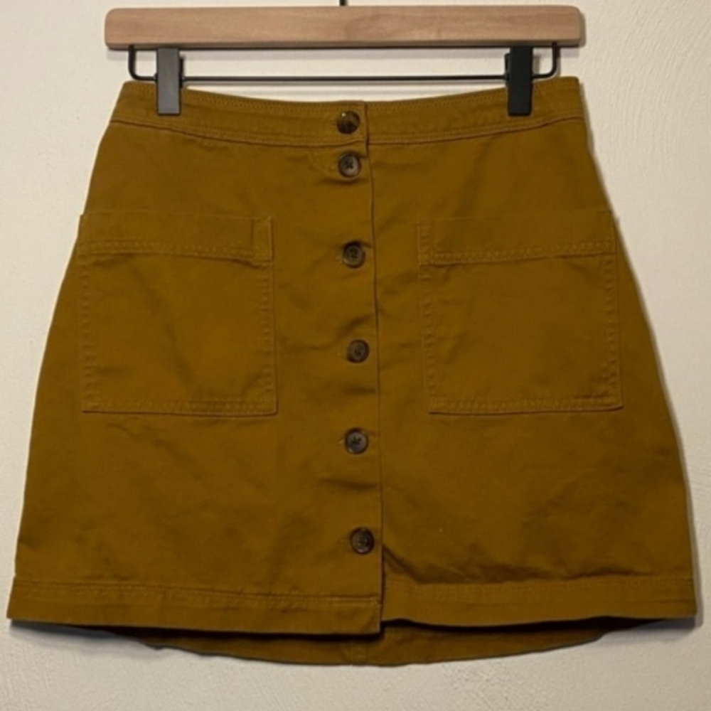 Old Navy High Waisted Button Front A-Line Mini Skirt Brown Women's Size 2 EUC